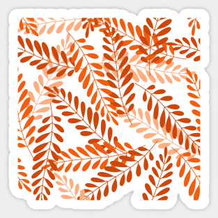 Orange Palm Leaves Pattern Sticker